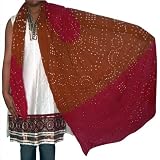 Neck Long Scarf Cotton Dupatta for Women Clothing Accessory from India 92 x 213 cmsby DakshCraft