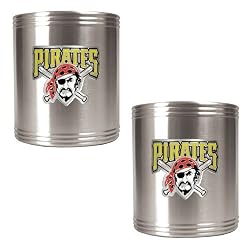 Pittsburgh Pirates MLB 2pc Stainless Steel Can Holder Set- Primary Logo by Great American Products