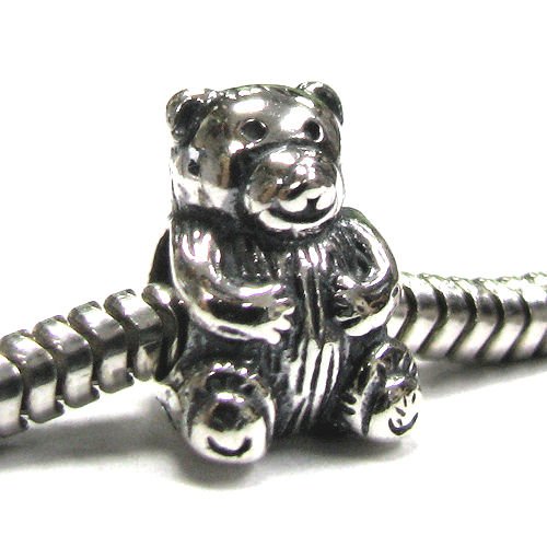 Valentines Gift Sterling Silver Cute Teddy Bear Bead Charm For Pandora Troll Chamilia Biagi European Jewelry