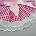 Fitwarm Casual Pink Plaid Ribbon Pet Clothes Dog Dress Lace Shirts Apparel, X-small