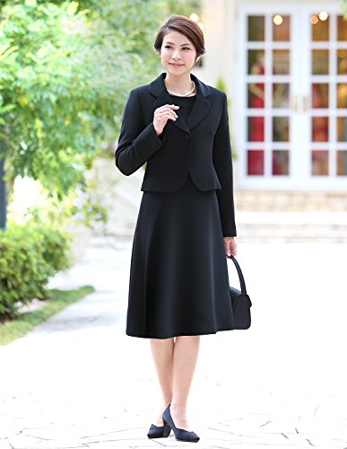 ラウンディッシュテーラードジャケットアンサンブル ブラックフォーマルスーツ BS-0108[5～19号]喪服