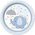 Blue Elephant Baby Shower Dinner Plates, 8ct