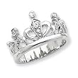 Sterling Silver CZ Crown Ring