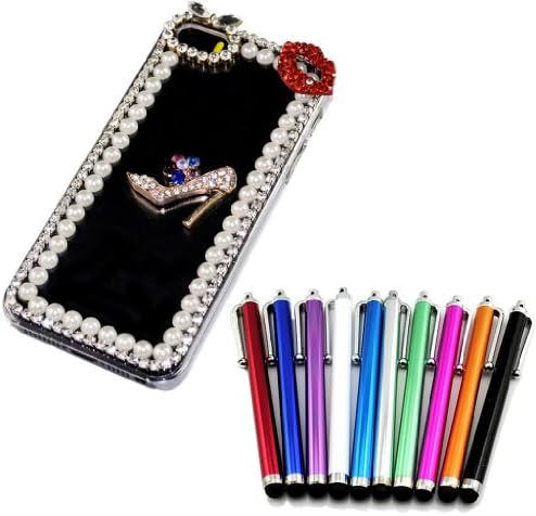Treasure Valley Rhinestone Shoes Shaped Case For Iphone 5 or Iphone 5S With 10 pcs of Stylus Pens