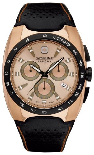 Swiss Military Herren-Armbanduhr XL Chronograph Leder 06-4091.09.012