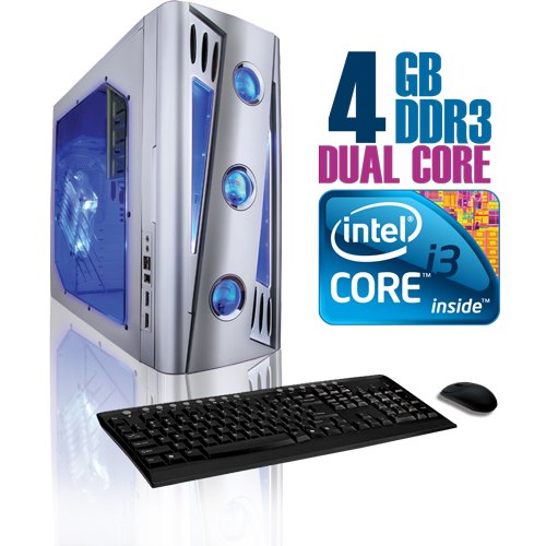 CybertronPC X-Cruiser 2 CINN11202SSP, Silver, Intel Core i3 Dual-Core 2.93GHz, 4GB DDR3, 500GB Hard Drive, DVDRW w/LightScribe, GeForce GT220, 400 Watt Power Supply, Windows 7 Home Premium 32-bit, 1 Year Parts & Labor Warranty