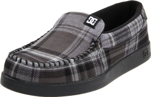 DC Men's Villain TX Sneaker,Black/Battleship/Plaid,10.5 D US