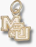Mississippi State Bulldogs 3/8 MSU Charm - Gold Plated Jewelry
