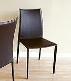 Contemporary Rockford Brown Leather Dining Chair
