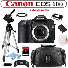 Canon EOS 60D 18 MP CMOS Digital SLR Camera (Body) + Accessory Kit!