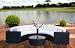 5pc Outdoor Patio & Pool All Weather Resin Wicker Round Sofa Sectional Set Furniture