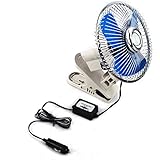ALEKO 6'' 60 Strips Full-Seal 12V Clip-on Car Fan