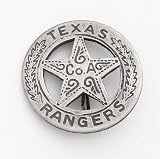 SILVER TEXAS RANGER BADGE WITH PESO BACK