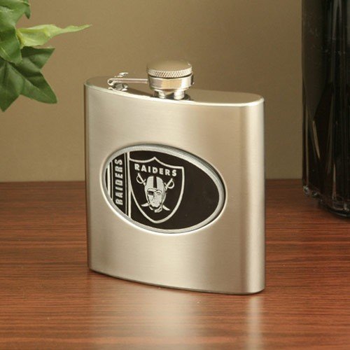 Oakland Raiders Stainless Steel Flask