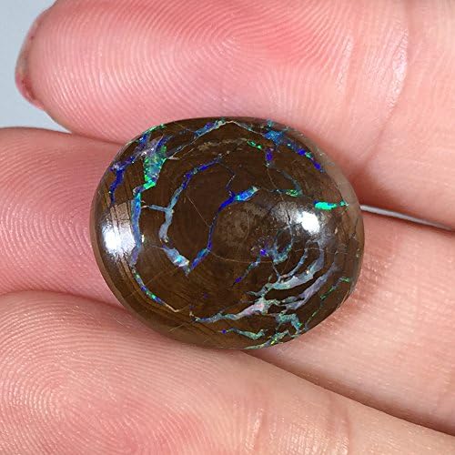 15CT Deep Green Play Of Color, Natural Australian Boulder Opal, Unset