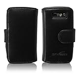 BoxWave Designio Leather Nokia E71 Case (Jet Black (horizontal flip cover)) ....
