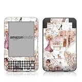 Paris Makes Me Happy Design Protective Decal Skin Sticker for Amazon Kindle Keyboard / Keyboard 3G (3rd Gen) E-Book Reader