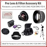 Pocket Video Camera Pro Lens & Filter Kit for Panasonic Lumix DMC FZ35 DMC FZ28 DMC FZ18 Digital Cameras: Including Wide Angle Macro Lens, 2x Telephoto Lens, 3 Piece Filter Kit, Carrying Case, Tripod and more...