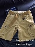 (アメリカンイーグル)AMERICAN EAGLE OUTFITTERS AE Ripstop Cargo Short ショートカーゴ Campus Khaki カーキ 平行輸入品