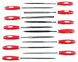 12-Piece Hardened Steel Mini File Set - HRC 60-65 - Soft-Grip Handles