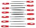 12-Piece Hardened Steel Mini File Set - HRC 60-65 - Soft-Grip Handles