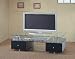 Contemporary Glass Shelves Flat Panel TV Stand with Drawers