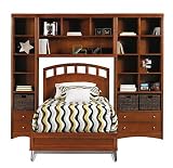 genAmerica Twin Platform Bed w/Wall System Classic Cherry