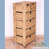 Große Korb-Kommode aus geflochtener Wasserhyazinthe / Korb-Regal / Rattan-Regal