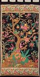Tree of Life Tab Top Curtain-Drape-Door Panel-Black Beige