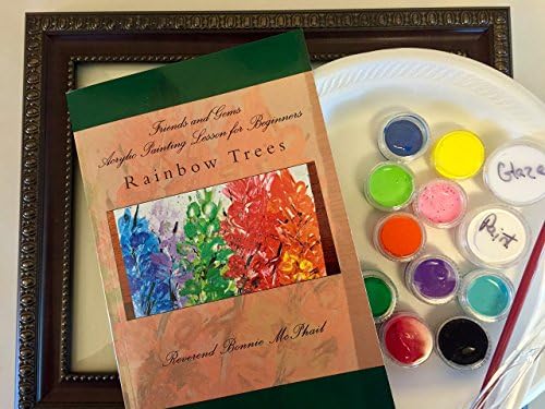 Canvas Acrylic Painting Kit -DIY Painting Kit for All Ages - Rainbow Trees - Frame Included