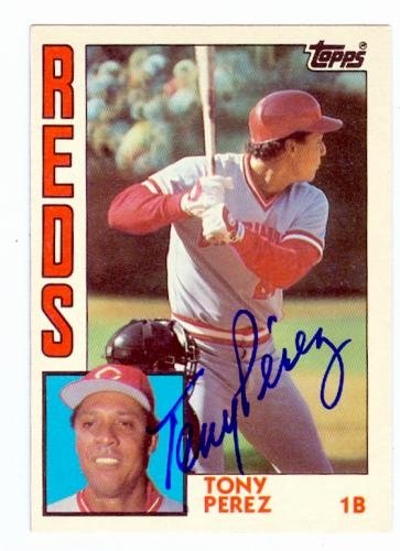 Tony Perez Autographed/Hand Signed Baseball card (Cincinnati Reds) 1984 Topps Traded #91T