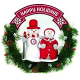 20" MLB Chicago White Sox "Happy Holidays" Snowman Couple Christmas Berry Wreath