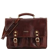 Modena - Italian Leather Briefcase (Brown)