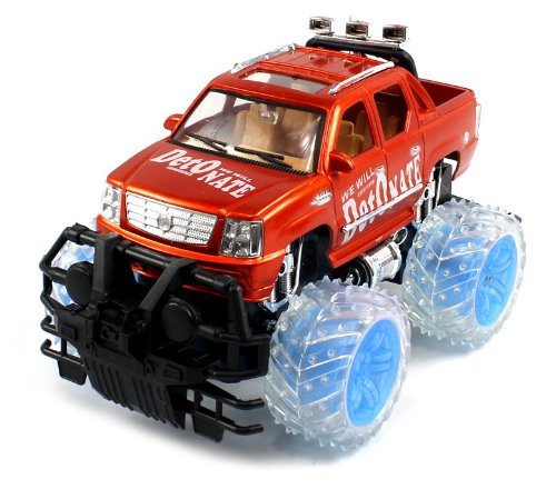 BIG SIZE RECHARGEABLE Electric 1:16 Conqueror Cadillac Escalade EXT RTR RC Truck w/ Light Up Wheels (COLORS MAY VARY) Remote 