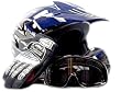 Youth Motocross ATV Dirt Bike MX Helmet, Gloves and Goggles Blue, Large