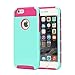 iPhone 6 Case, oneCase™ Hybrid High Impact Shockproof Protective Case Hard Plastic+Soft Silicon Rubber Armor Defender Case Cover for Apple iPhone 6 4.7 inch Screen with Stylus & Screen Protector (Light Blue/Rose Red)
