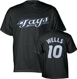 Vernon Wells Black Majestic Name and Number Toronto Blue Jays T-Shirt