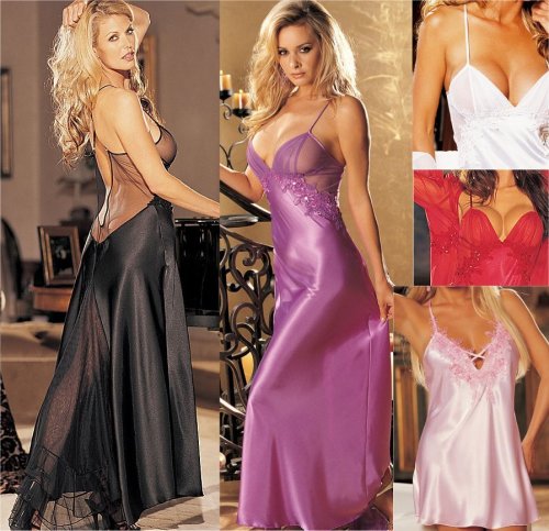 Pure & Innocent Charmeuse Wedding Collection Venice Sequin Trim & Sheer Long Gown or Chemise