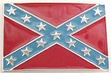 Rebel Flag Chrome Plated Belt Buckle Confederate Dixie
