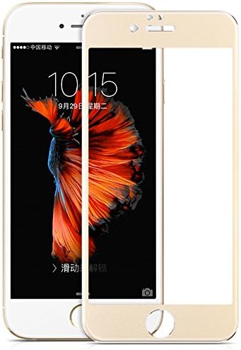 iPhone 6 plus full screen protector, iPhone 6/6s plus (5.5), ( 3 d edge) titanium alloy tempered glass screen protector (9 h hardness) (golden（titanium alloy）)