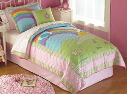 My Rainbow Twin Quilt with Pillow Sham