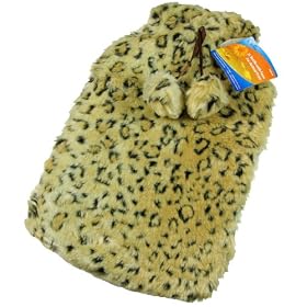 Ashley Housewares 2L Hot Water Bottle with Animal Print Cover