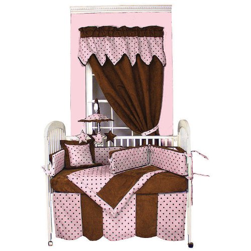Hoohobbers 4-Piece Crib Bedding, Dots Pink