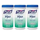 PURELL 9121-03-EC Hand Sanitizing Wipes, Fragrance Free, 40 Count Canister (Pack of 3)