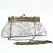 Evening Bead Spangle Embroidery Vanity Purse White