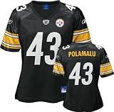 Apparel : Troy Polamalu Pittsburgh Steelers Women's Black Replica Jersey