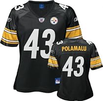 Troy Polamalu Black Reebok Replica Pittsburgh Steelers Women's Jersey