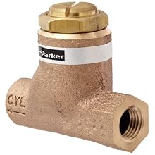 Parker 032500219 3250 Series Brass Inline Flow Control Valve, 1/4" NPTF, 250 psi, Standard Adjustment