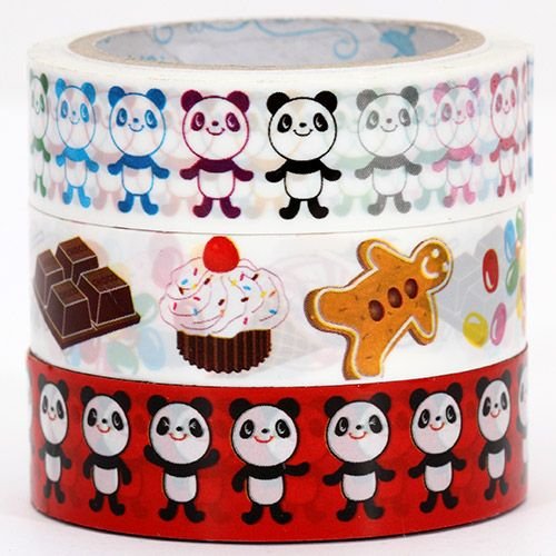 Scotch Tape set with panda bears and sweets