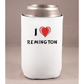 Custom Beverage Can / Bottle Cover (Coolie) with I Love Remington